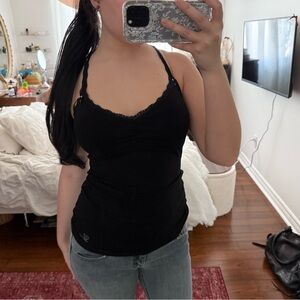 Guess Los angeles black lace cami top with  rhinestones